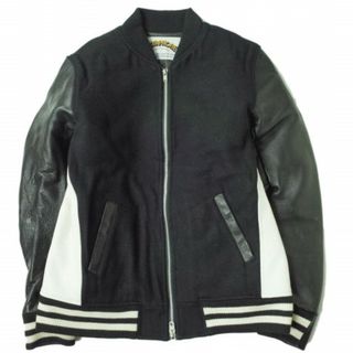 METAPHORE メタファー 日本製 Leather Stadium Jacket ウール x レザー スタジャン MET-13A00 2 ブラック スタジアムジャンパー ボンバージャケット アウター【中古】【METAPHORE】