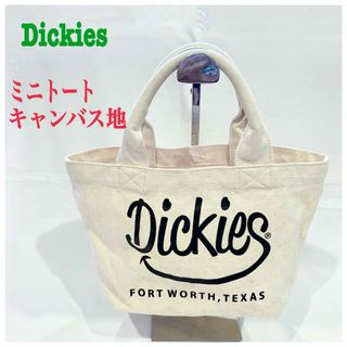 Dickies ミニトートバッグ スマイルロゴ ミニトートキャンバス地 生成り