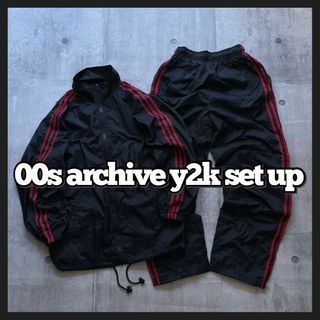 00s archive セットアップ トラックジャケット パンツ ライン y2k